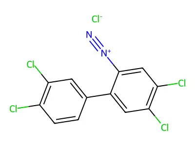 (1,1'-Biphenyl)-2-diazonium, 3',4,4',5-tetrachloro-, chloride (1:1) structure