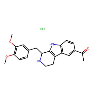 6-Acetyl-1-(3,4-dimethoxybenzyl)-1,2,3,4-tetrahydro-beta-carboline hydrochloride structure