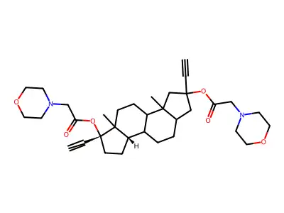 (2-beta,5-alpha,17-alpha)-2-Ethynyl-A-norpregn-20-yne-2,17-diol bis(4-morpholineacetate) structure