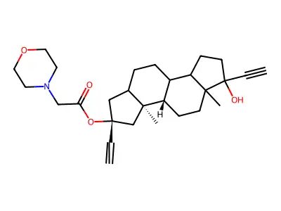 2-Ethynyl-A-norpregn-20-yne-2,17-diol 2-(4-morpholineacetate) structure