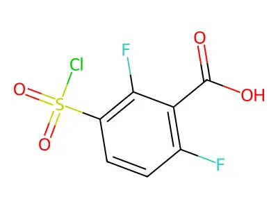 3-(Chlorosulfonyl)-2,6-difluorobenzoic acid structure