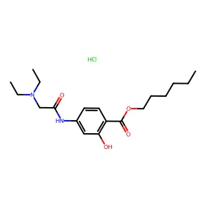 Salicylic acid, 4-(2-(diethylamino)acetamido)-, hexyl ester, hydrochloride structure