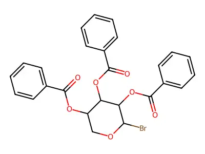 2,3,4-Tri-o-benzoylpentopyranosyl bromide structure