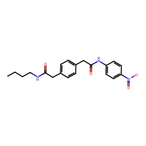 N-(4-nitrophenyl) N'-butyl-1,4-phenylenediacetamide structure