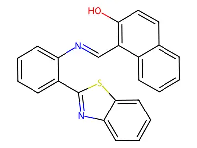 1-[(E)-{[2-(1,3-Benzothiazol-2-YL)phenyl]imino}methyl]naphthalen-2-OL structure
