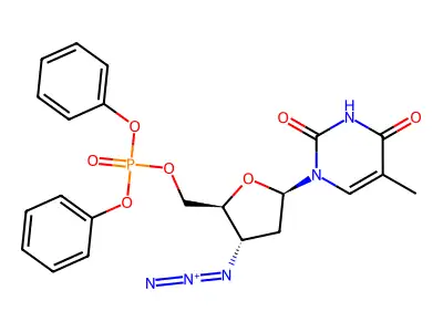 5'-Thymidylic acid, 3'-azido-3'-deoxy-, diphenyl ester structure