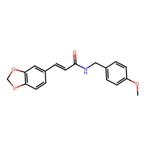 (E)-3-(1,3-benzodioxol-5-yl)-N-[(4-methoxyphenyl)methyl]prop-2-enamide structure