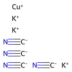 四氰合铜(I)酸钾 structure
