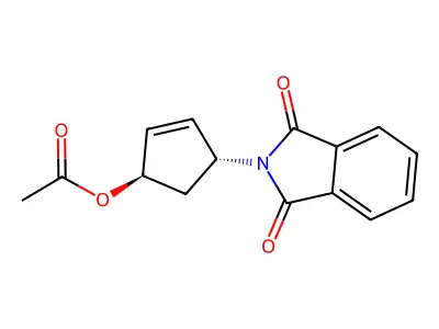 (1R,4R)-4-(1,3-Dioxoisoindolin-2-YL)cyclopent-2-EN-1-YL acetate structure