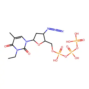 3'-Azido-3'-deoxy-3-ethylthymidine triphosphate structure