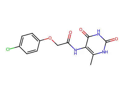 5-(p-Chlorophenoxyacetamido)-4-methyluracil structure