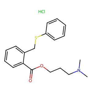 o-Toluic acid, alpha-(phenylthio)-, 3-(dimethylamino)propyl ester, hydrochloride structure