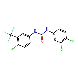 N-[4-chloro-3-(trifluoromethyl)phenyl]-N'-(3,4-dichlorophenyl)urea structure