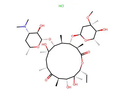 Erythromycin hydrochloride structure