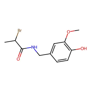 (R,S)-2-Bromo-N-(4-hydroxy-3-methoxybenzyl)propanamide structure