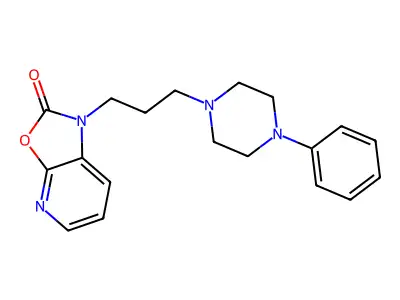 Oxazolo(5,4-b)pyridin-2(1H)-one, 1-(3-(4-phenyl-1-piperazinyl)propyl)- structure