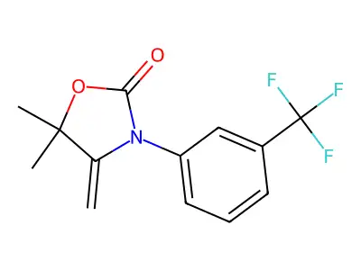 5,5-Dimethyl-4-methylene-3-(3-(trifluoromethyl)phenyl)oxazolidin-2-one structure