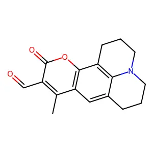 8-methyl-10-oxo-2,3,5,6-tetrahydro-1h,4h,10h-11-oxa-3a-aza-benzo[de]anthracene-9-carbaldehyde structure