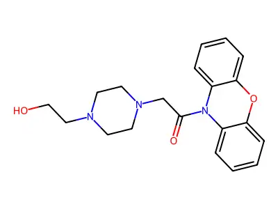 10H-Phenoxazine, 10-[[4-(2-hydroxyethyl)-1-piperazinyl]acetyl]- structure