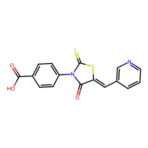 (Z)-4-(4-Oxo-5-(pyridin-3-ylmethylene)-2-thioxothiazolidin-3-yl)benzoic acid structure