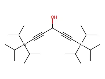 1,4-Pentadiyn-3-ol, 1,5-bis[tris(1-methylethyl)silyl]- structure