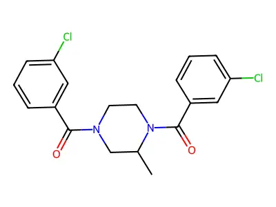 1,4-Bis(3-chlorobenzoyl)-2-methylpiperazine structure