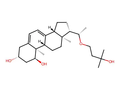 20-(3-Hydroxy-3-methylbutoxy)pregna-5,7-diene-1,3-diol structure