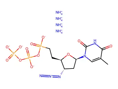 3'-Azido-3',5'-dideoxythymidine-5'-methylphosphonic acid diphosphate structure
