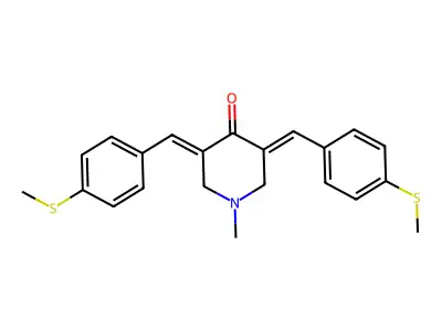 1-methyl-3,5-bis{[4-(methylsulfanyl)phenyl]methylene}tetrahydro-4(1H)-pyridinone structure