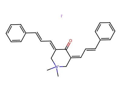 3,5-Dicinnamylidene-1,1-dimethylpiperidin-1-ium-4-one iodide structure
