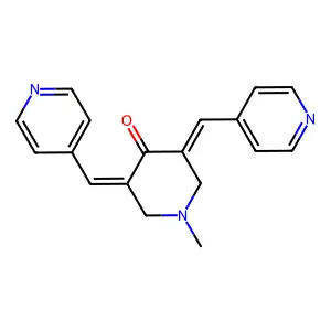 4-Piperidinone, 1-methyl-3,5-bis(4-pyridinylmethylene)- structure