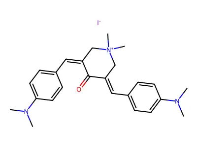 Piperidinium, 3,5-bis[[4-(dimethylamino)phenyl]methylene]-1,1-dimethyl-4-oxo-, iodide (1:1) structure