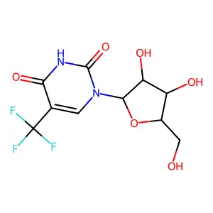 1-(b-D-Xylofuranosyl)-5-trifluoromethyluracil structure