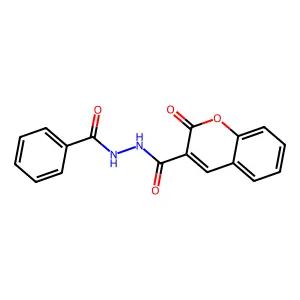 N'-benzoyl-2-oxochromene-3-carbohydrazide structure