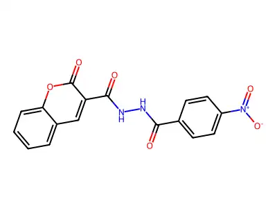 N'-(4-nitrobenzoyl)-2-oxochromene-3-carbohydrazide structure
