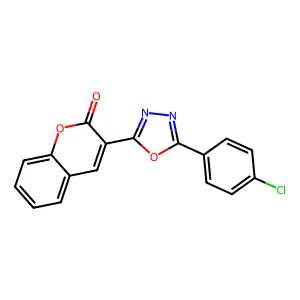 2H-1-Benzopyran-2-one, 3-[5-(4-chlorophenyl)-1,3,4-oxadiazol-2-yl]- structure