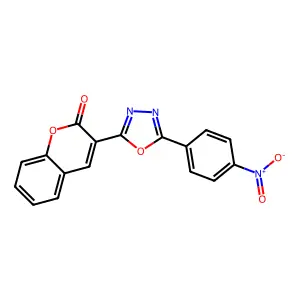 3-[5-(4-Nitrophenyl)-1,3,4-oxadiazol-2-yl]chromen-2-one structure
