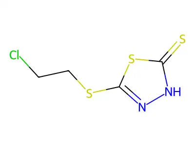 5-[(2-Chloroethyl)thio]-1,3,4-thiadiazole-2-thiol structure