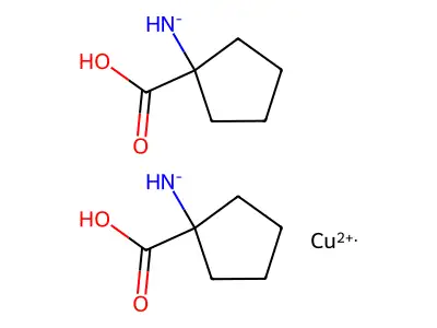 Copper, bis(1-aminocyclopentanecarboxylato)- structure