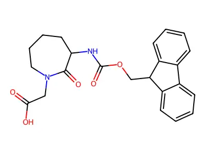 2-(3-((((9H-fluoren-9-yl)methoxy)carbonyl)amino)-2-oxoazepan-1-yl)acetic acid structure