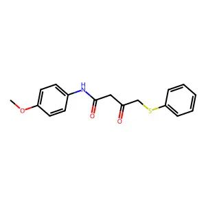 Butanamide, N-(4-methoxyphenyl)-3-oxo-4-(phenylthio)- structure