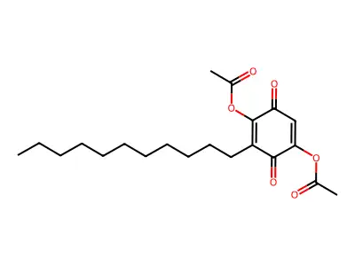 Acetic acid 4-acetoxy-3,6-dioxo-5-undecyl-cyclohexa-1,4-dienyl ester structure