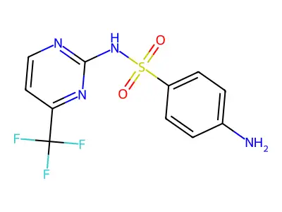 4-amino-N-[4-(trifluoromethyl)pyrimidin-2-yl]benzenesulfonamide structure
