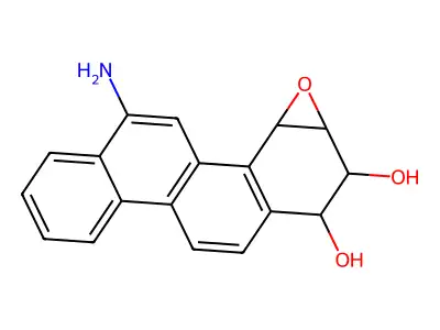Chryseno(3,4-b)oxirene-1,2-diol, 5-amino-1,2,2a,3a-tetrahydro- structure
