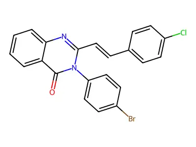 3-(4-bromophenyl)-2-[(E)-2-(4-chlorophenyl)ethenyl]quinazolin-4-one structure