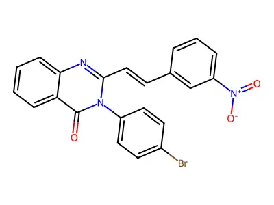 3-(4-bromophenyl)-2-[(E)-2-(3-nitrophenyl)ethenyl]quinazolin-4-one structure