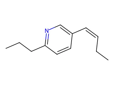 Pyridine, 5-(1-butenyl)-2-propyl-, (Z)- structure