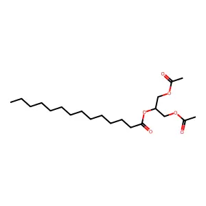 Tetradecanoic acid, 2,3-bis(acetyloxy)propyl ester structure