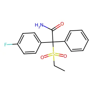 2-(Ethanesulfonyl)-2-(4-fluorophenyl)-2-phenylethanimidic acid structure
