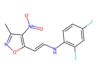 2,4-difluoro-N-[2-(3-methyl-4-nitro-5-isoxazolyl)vinyl]aniline structure